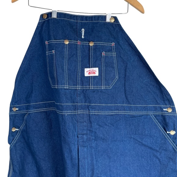 New Roundhouse Carpenter Overalls Mens 56x30 Blue Denim Cotton Dark Wash read - Picture 1 of 6